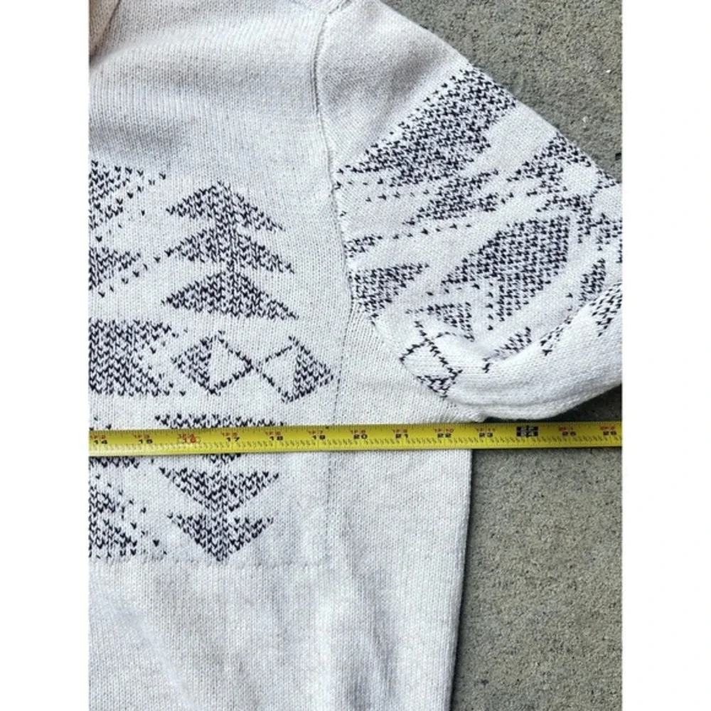 Vintage American‎ Eagle Sweater Mens L Beige Aztec Knit Hooded Fair Isle Thick